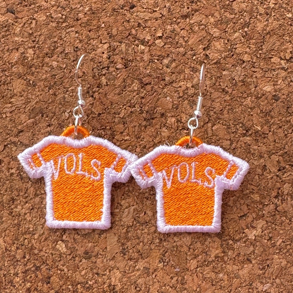 Game-day jersey inspired earrings custom made